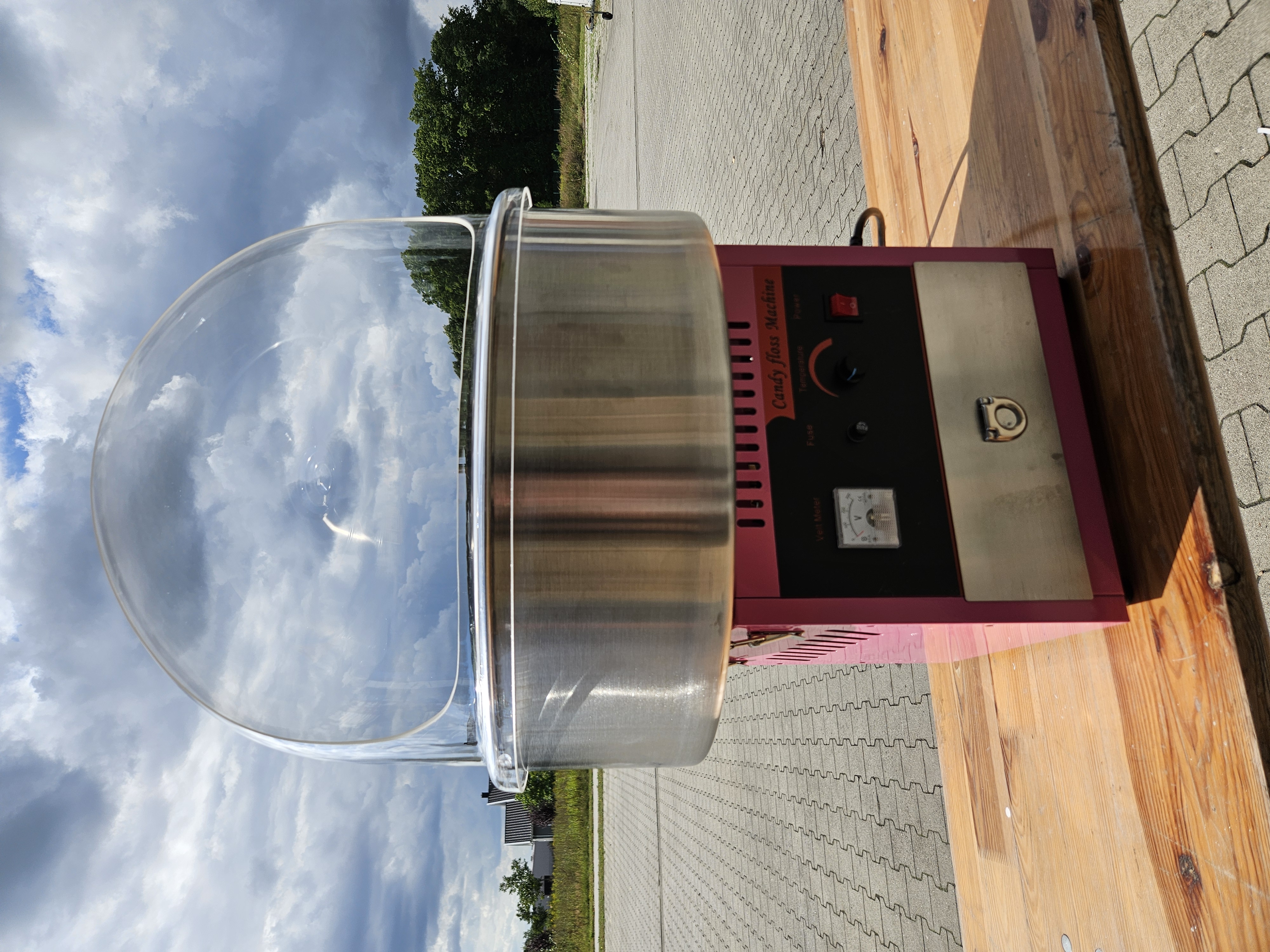 Suikerspinmachine met kom en spatbescherming