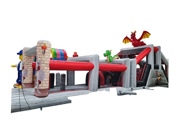 Stormbaan draak met glijbaan 17,5x3,8 m