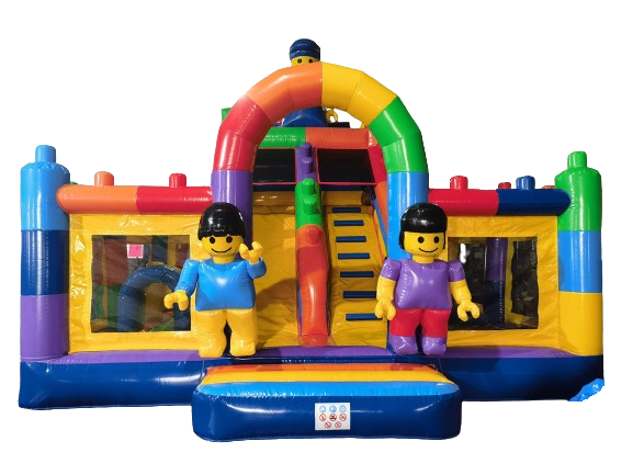 Springkussen multiplay bouwblokken - 6x6,5 m