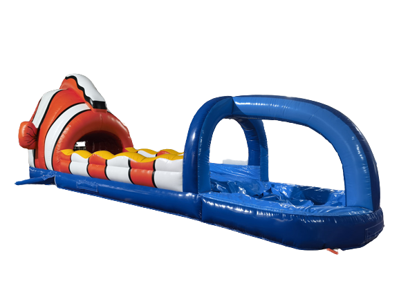 Buikglijbaan / waterglijbaan clownvis - 10x2,5m