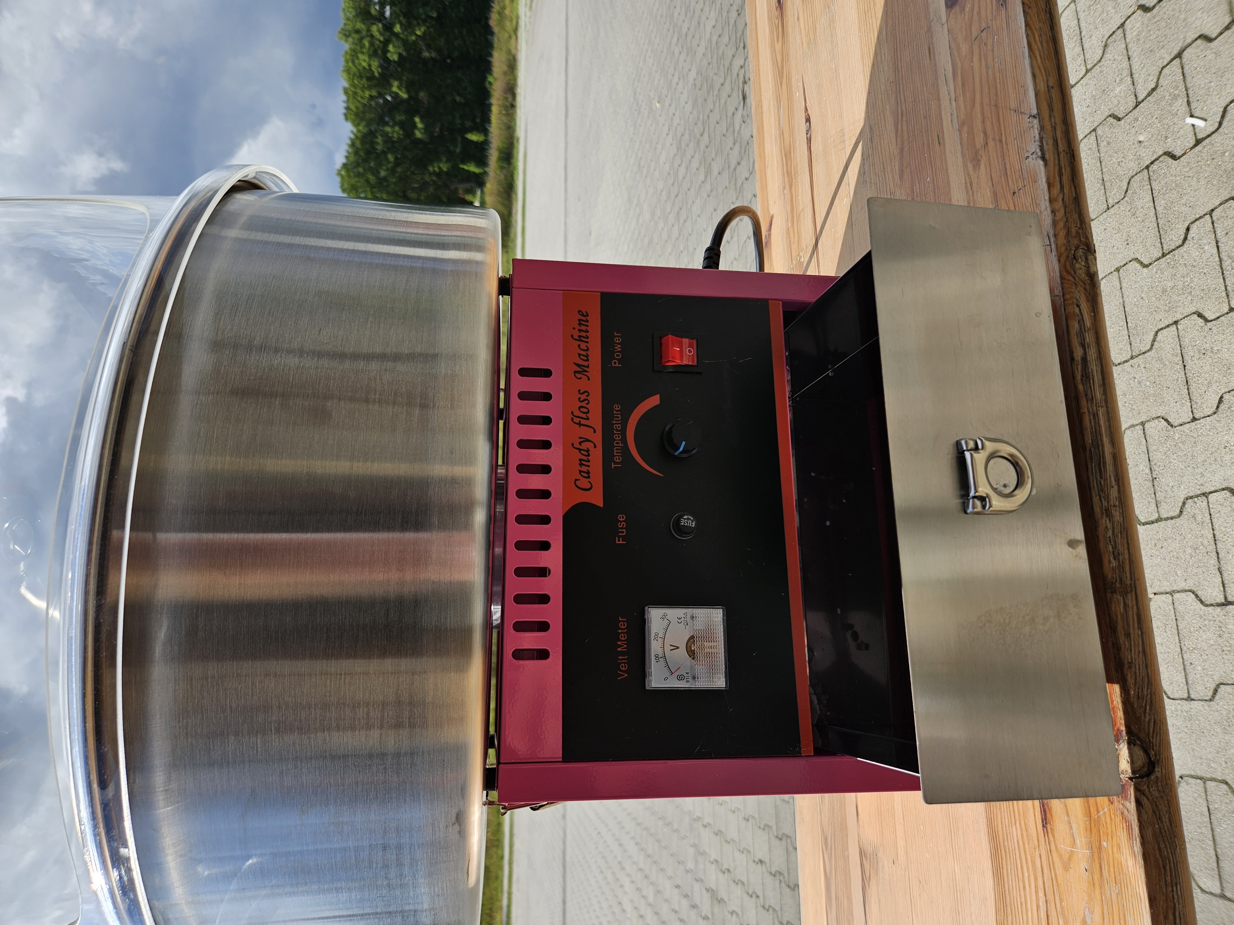 Suikerspinmachine met kom en spatbescherming